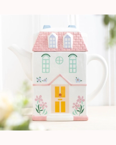 Pastel House Shaped Teapot Pastel House Shaped Teapot