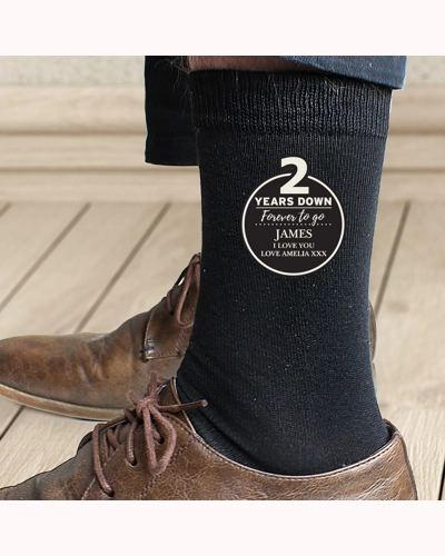 Personalised 2nd Anniversary Mens Socks