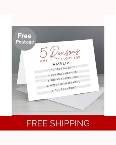 Personalised 5 Reasons Why Card