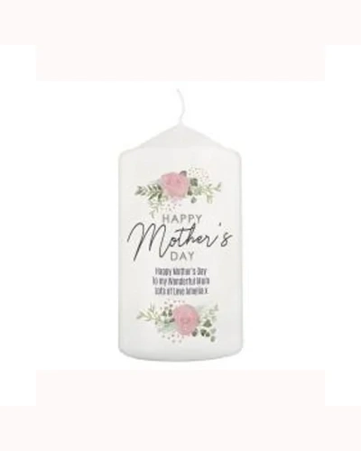 Personalised Abstract Rose Pillar Candle