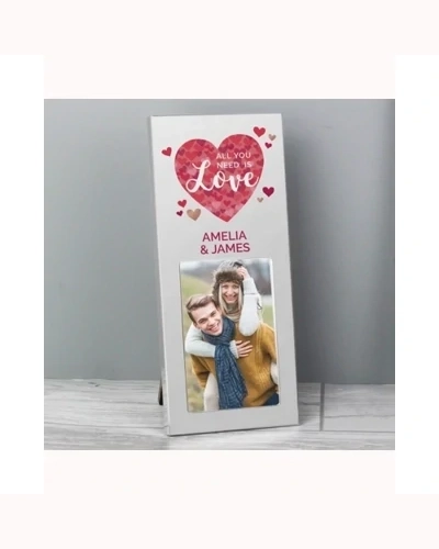 Personalised 'All You Need is Love' Confetti Hearts 2x3 Photo Frame