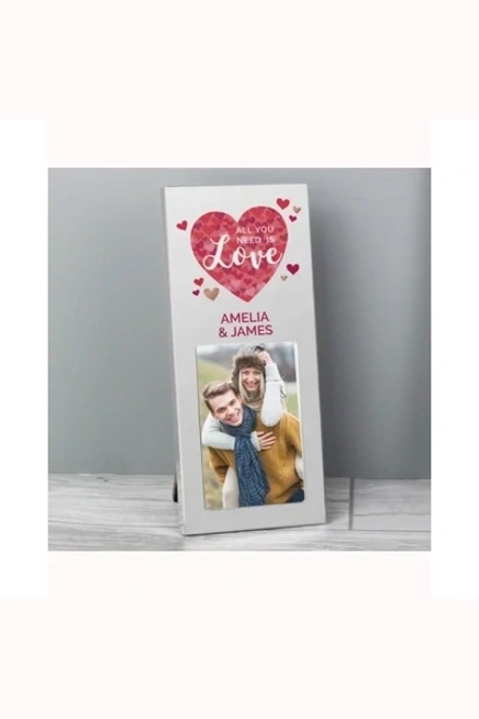 Personalised 'All You Need is Love' Confetti Hearts 2x3 Photo Frame