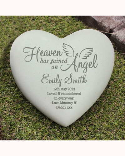 Personalised Angel Heart Memorial