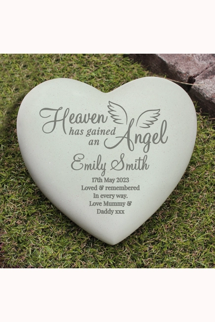Personalised Angel Heart Memorial