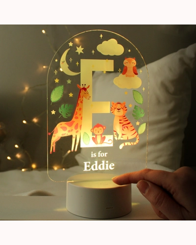 Personalised Animal Alphabet LED Colour Changing Night Light