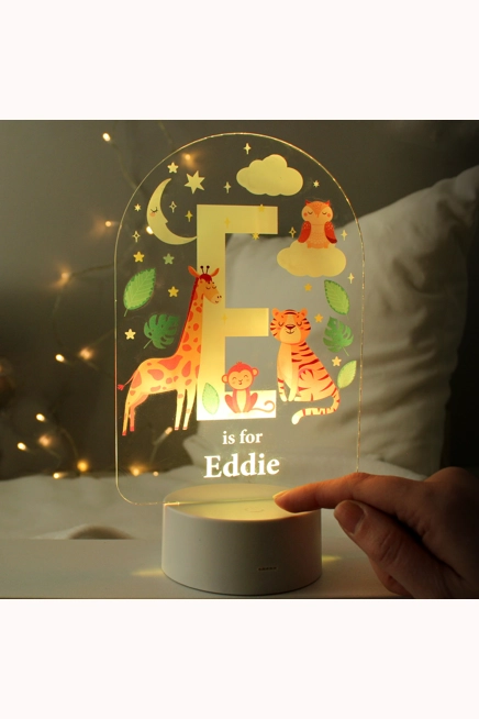 Personalised Animal Alphabet LED Colour Changing Night Light