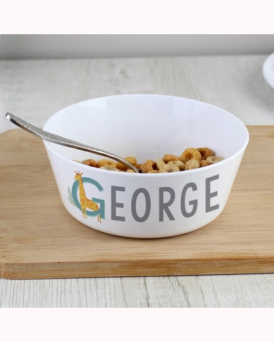 Personalised Animal Alphabet Plastic Bowl