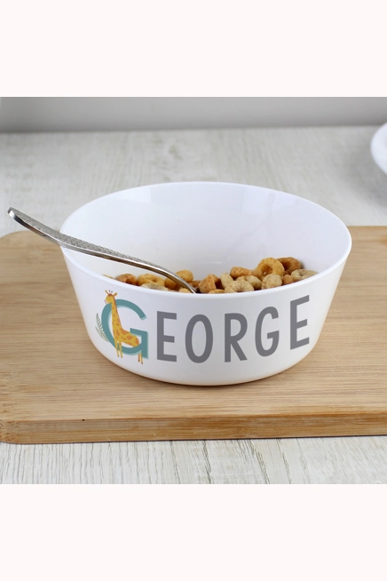 Personalised Animal Alphabet Plastic Bowl