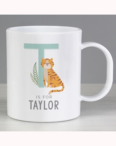 Personalised Animal Alphabet Plastic Mug
