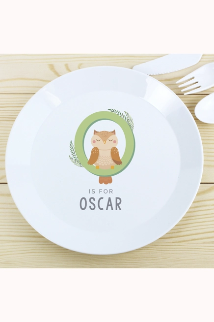 Personalised Animal Alphabet Plastic Plate