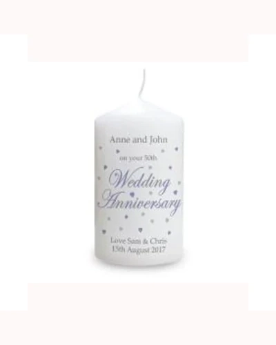 Personalised Anniversary Pillar Candle