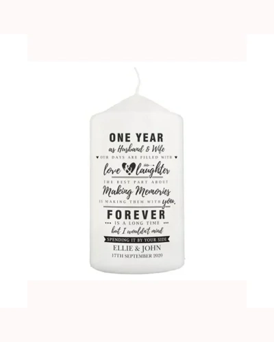 Personalised Anniversary Pillar Candle