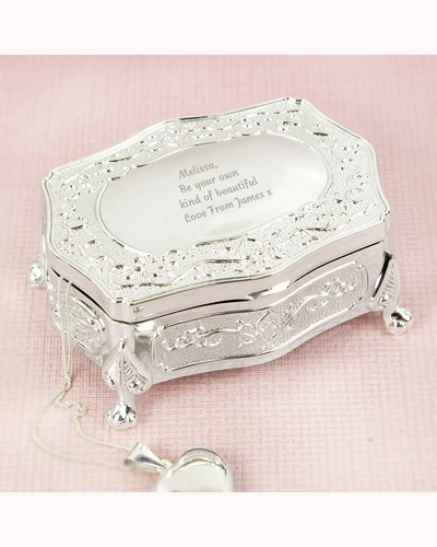 Personalised Any Message Small Antique Trinket Box