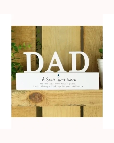 Personalised A Sons First Hero Wooden Dad Ornament