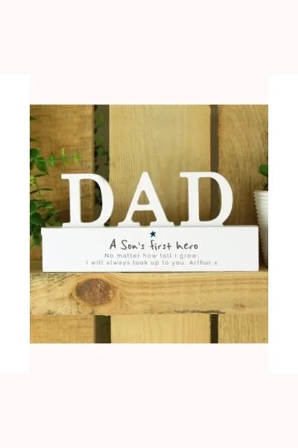 Personalised A Sons First Hero Wooden Dad Ornament