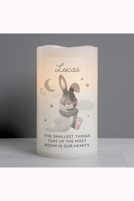 Personalised Baby Bunny LED Candle