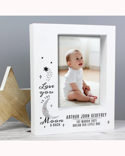 Personalised Baby To The Moon and Back 5x7 Box Photo Frame