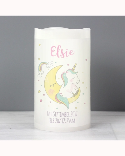 Personalised Baby Unicorn Nightlight LED Candle