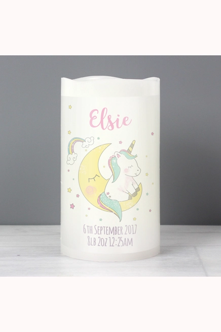 Personalised Baby Unicorn Nightlight LED Candle