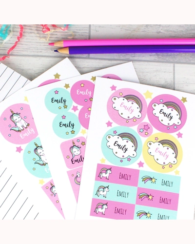 Personalised Baby Unicorn Sticker Set