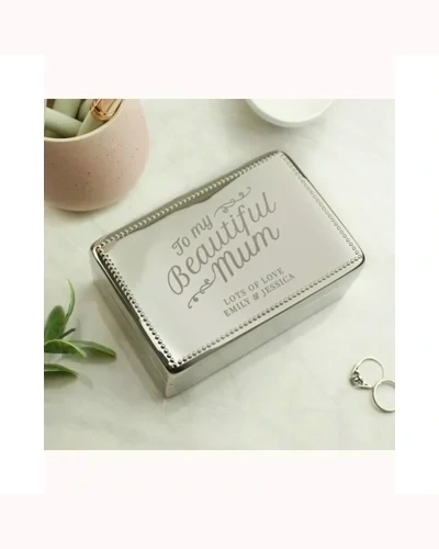 Personalised Beautiful Mum Rectangular Jewellery Box