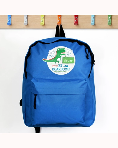 Personalised 'Be Roarsome' Dinosaur Backpack