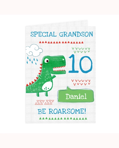 Personalised 'Be Roarsome' Dinosaur Card