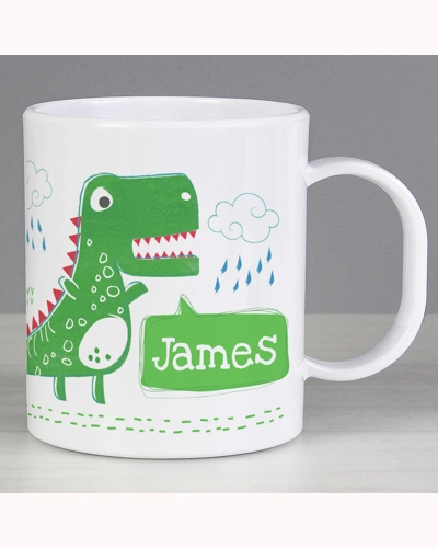 Personalised Be Roarsome Dinosaur Plastic Mug
