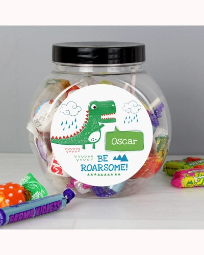 Personalised 'Be Roarsome' Dinosaur Sweet Jar