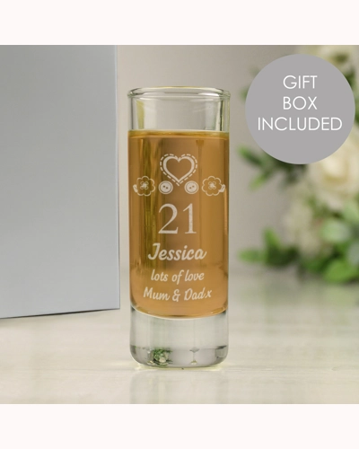 Personalised Birthday Craft Shot Glass Engraved