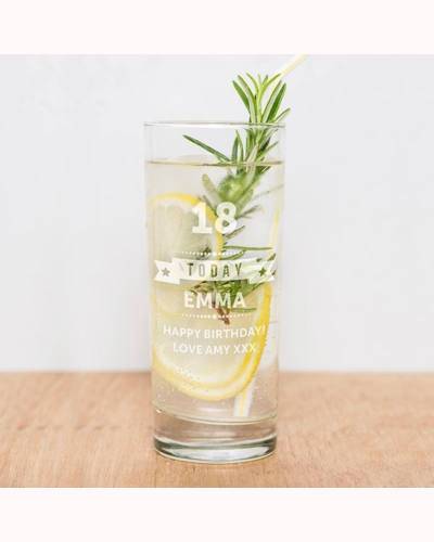 Personalised Birthday Star Hi Ball Glass