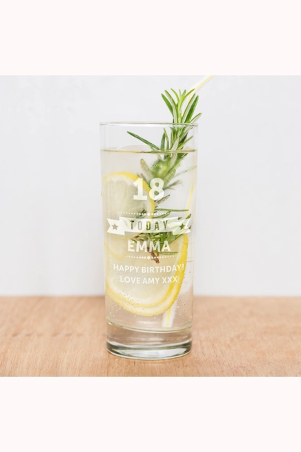 Personalised Birthday Star Hi Ball Glass