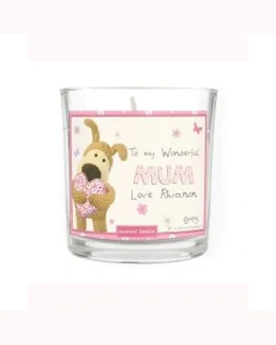 Personalised Boofle Flowers Scented Jar Candle