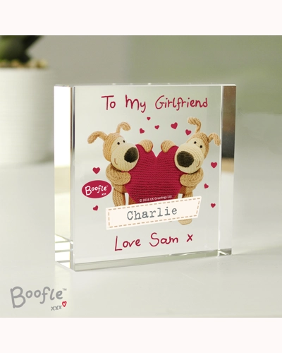 Personalised Boofle Shared Heart Crystal Token