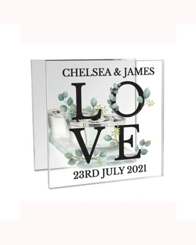Personalised Botanical Mirrored Glass Tea Light Holder