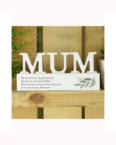 Personalised Botanical Wooden Mum Ornament
