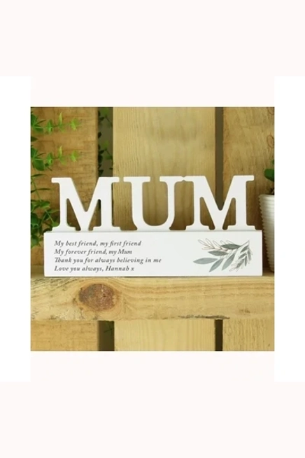 Personalised Botanical Wooden Mum Ornament