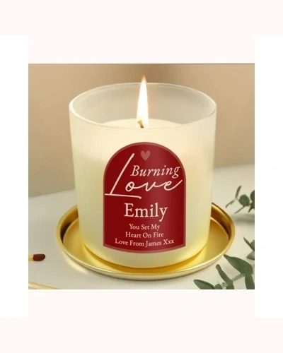 Personalised Burning Love Candle Jar