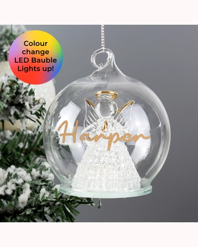 Personalised Christmas LED Angel Bauble