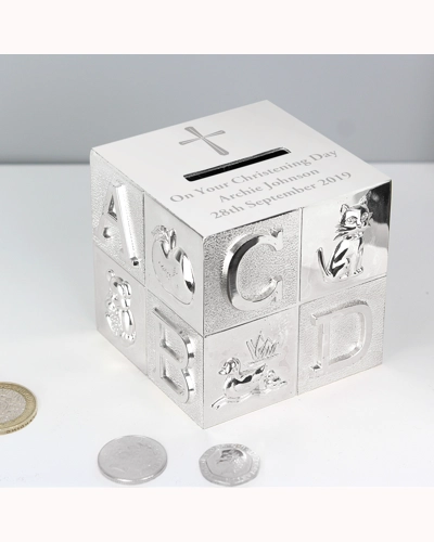 Personalised Cross ABC Money Box