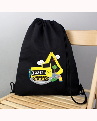 Personalised Digger Black Kit Bag