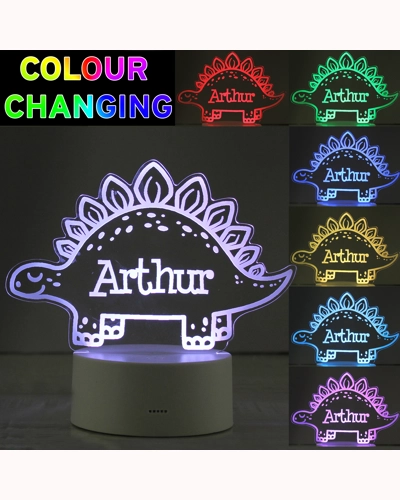 Personalised Dinosaur LED Colour Changing Night Light