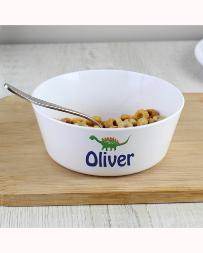 Personalised Dinosaur Plastic Bowl
