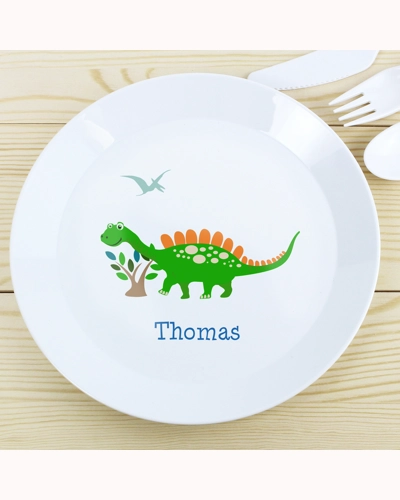 Personalised Dinosaur Plastic Plate