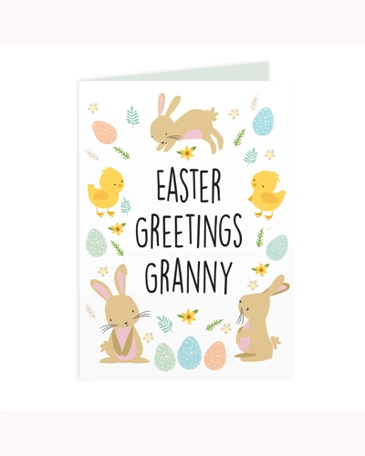 Personalised Easter Bunny & Chick Card