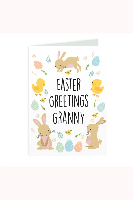 Personalised Easter Bunny & Chick Card