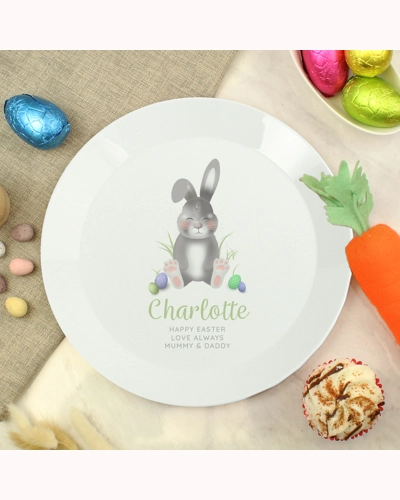 Personalised Easter Bunny Plastic Plate