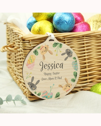 Personalised Easter Bunny Wooden Decoration