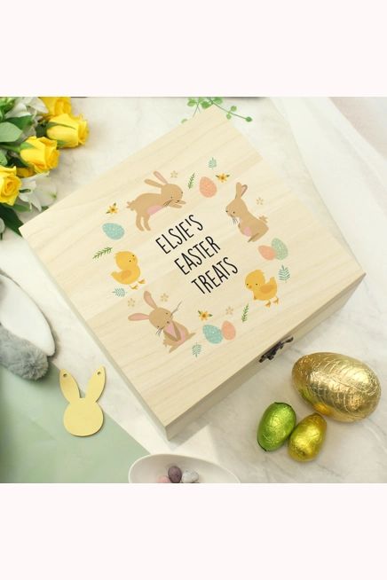 Personalised Easter Bunny Wooden Treat Box
