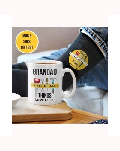 Personalised Fixer of All Things Mug & Socks Set